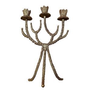 Vintage Brass Shabbat Candelabra Candle Holder by Wainberg Israel 1960s/1970s